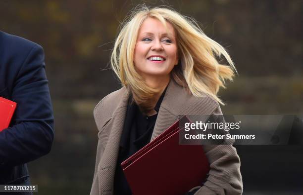 Minister of State for Housing and Planning Esther McVey arrives at Downing Street on October 29, 2019 in London, England. Later today, Prime Minister...