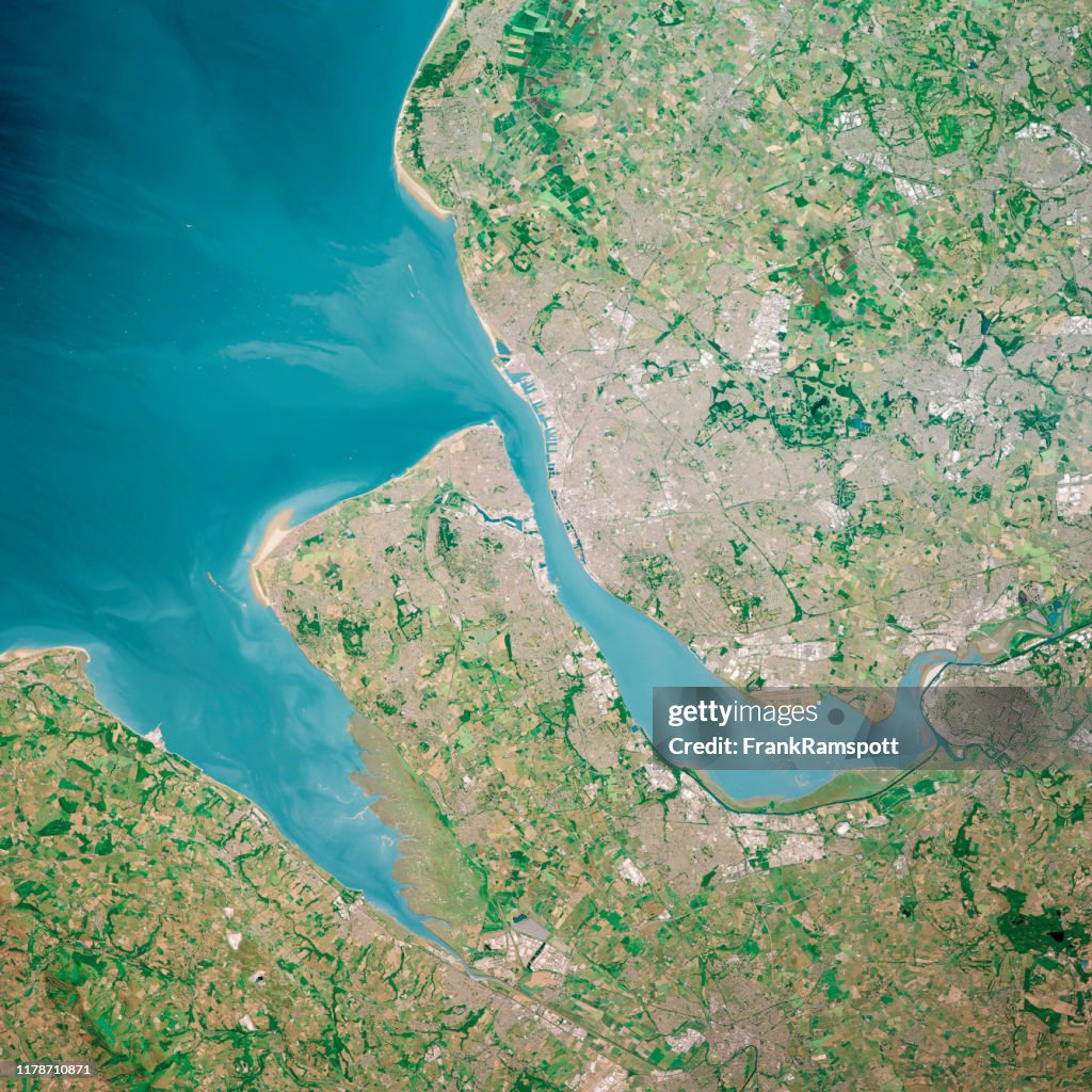 Liverpool UK 3D Render Antenne Top Ansicht Jun 2018