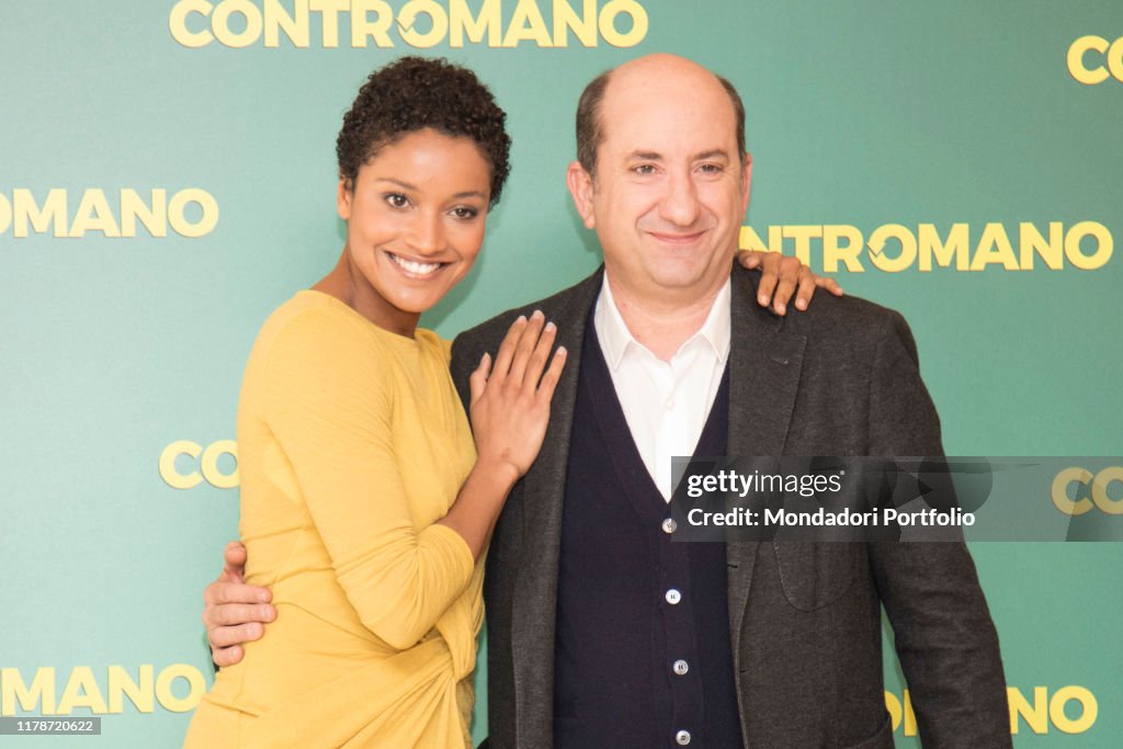 The actress Aude Legastelois and actor and director Antonio Albanese