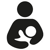 Black breastfeeding symbol isolated icon