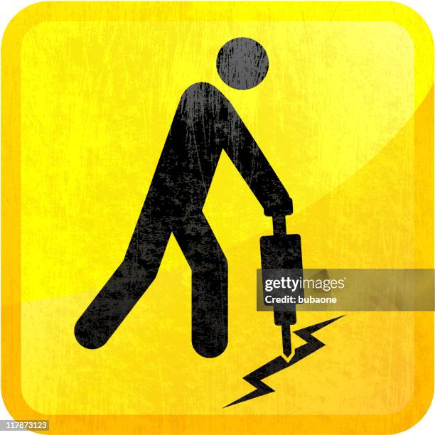 construction worker on royalty free vector background - road construction worker stock illustrations