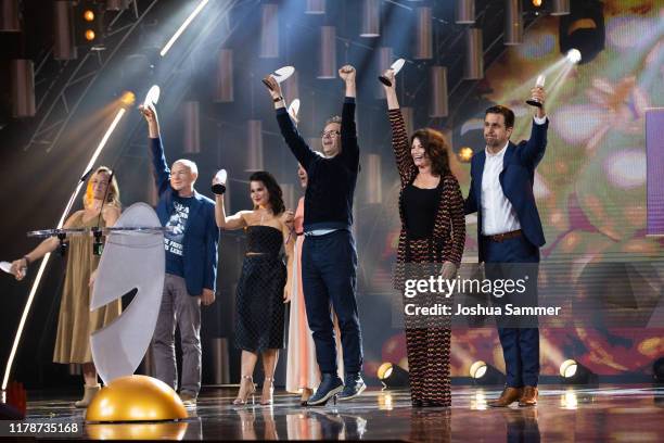 Team Pastewka receive their 'Special Award' during the 23rd annual German Comedy Awards at Studio in Köln Mühlheim on October 02, 2019 in Cologne,...