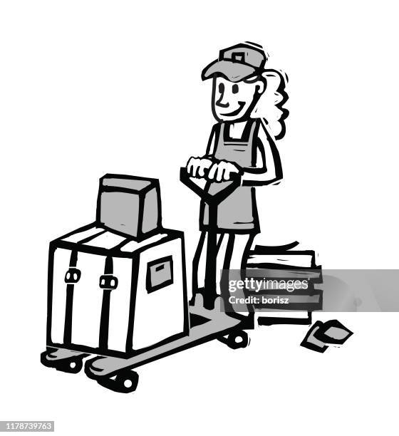 warehouse worker - warehouse loading dock stock illustrations