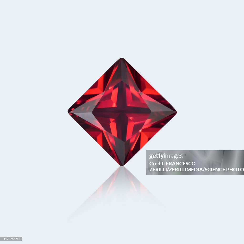Princess cut garnet