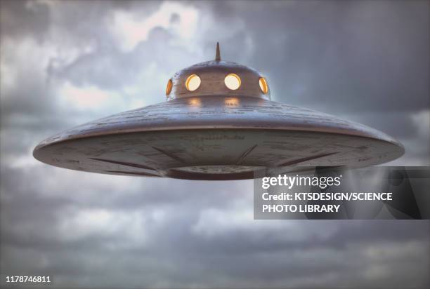 unidentified flying object, illustration - ufo fotografías e imágenes de stock