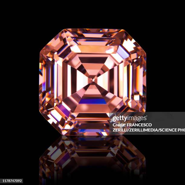 asscher cut pink sapphire - zaffiro foto e immagini stock