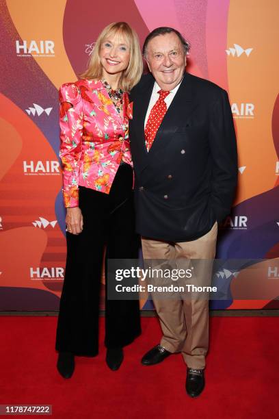 Barry Humphries and Lizzie Humphries attend HAIR The Musical Opening Night at Sydney Opera House on October 03, 2019 in Sydney, Australia.