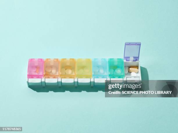 pill box - week stock pictures, royalty-free photos & images