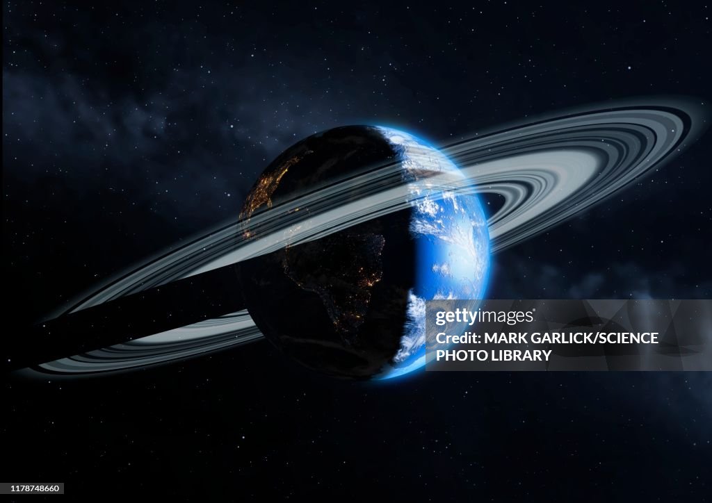 Earth With Rings Visualization Earth With A Ring Illustration High-Res Vector Graphic - Getty Images