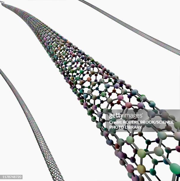 carbon nanotube, illustration - molecule carbon stock pictures, royalty-free photos & images