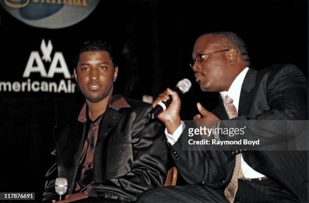 Reid and Babyface of LaFace Records on stage in May 1999 in Chicago, Illinois.