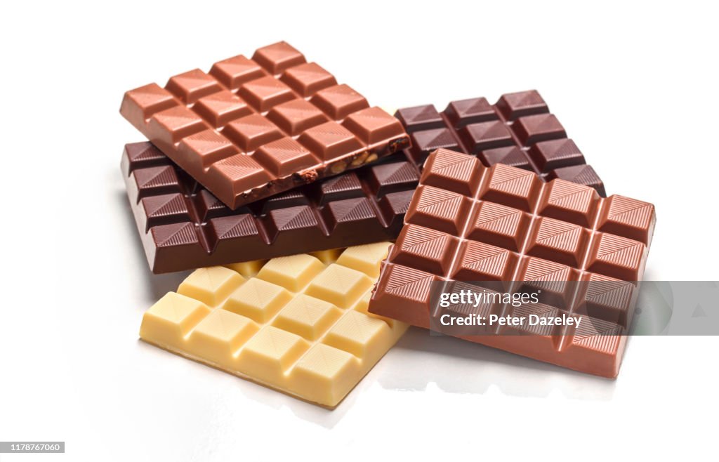Heap of chocolate bars