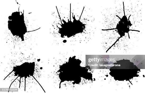 vector paint splatter design elements - wallpaper brush stock illustrations