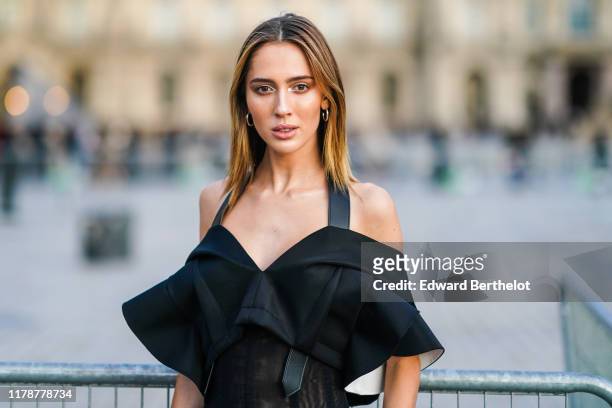 Model Teddy Quinlivan is seen, outside Louis Vuitton, during Paris Fashion Week - Womenswear Spring Summer 2020, on October 01, 2019 in Paris, France.