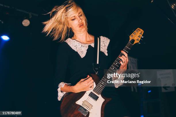 Kim Shattuck of The Muffs performs onstage on September 22, 2010 in Madrid, Spain.