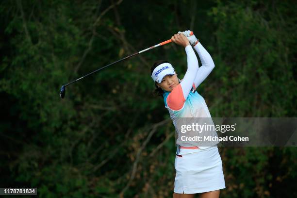 So Yeon Ryu of the Republic of Korea hits a drive during the second round of the Indy Women In Tech Championship Driven by Group 1001 held at the...