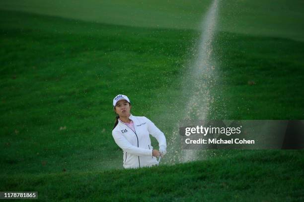 Sei Young Kim of the Republic of Korea hits a bunker shot during the second round of the Indy Women In Tech Championship Driven by Group 1001 held at...