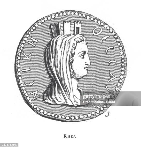 illustrations, cliparts, dessins animés et icônes de rhea, legendary scenes and figures from greek and roman mythology engraving antique illustration, publié en 1851 - hercule personnage mythologique