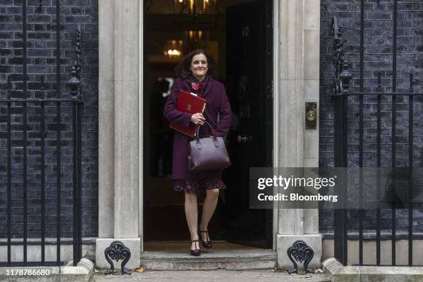 Theresa Villiers, U.K. Environment secretary, departs following a meeting of cabinet ministers in number 10 Downing Street in London, U.K., on...