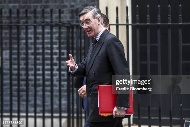 Jacob Rees-Mogg, U.K. Leader of the House of Commons, departs following a meeting of cabinet ministers in number 10 Downing Street in London, U.K.,...