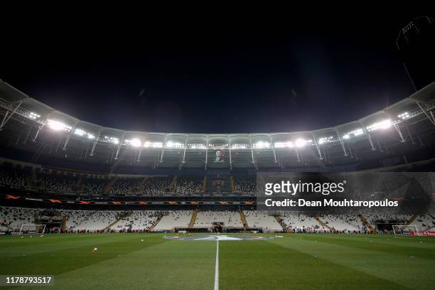 General view inside the stadium prior to the UEFA Europa League group K match between Besiktas and Wolverhampton Wanderers at Vodafone Park on...