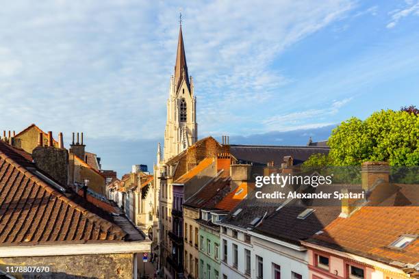 brussels skyline high angle view, belgium - brussels skyline stock pictures, royalty-free photos & images