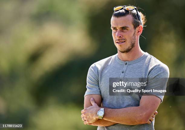 Gareth Bale attends during Day 1 of the Open de Espana at Club de Campo Villa de Madrid on October 03, 2019 in Madrid, Spain.