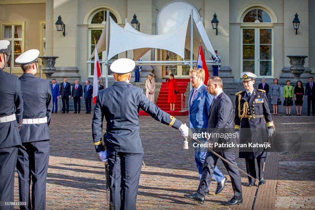 King Willem-Alexander and Queen Maxima receive President of Poland for an official visit in The Hague