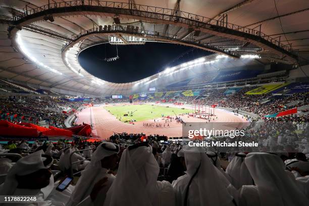 General view in the Men's 1500 Metres heats during day seven of 17th IAAF World Athletics Championships Doha 2019 at Khalifa International Stadium on...
