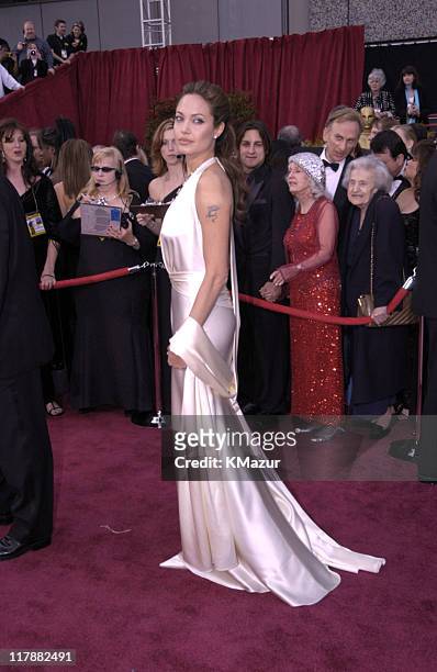 Angelina Jolie during The 76th Annual Academy Awards - Arrivals by Kevin Mazur at The Kodak Theater in Hollywood, California, United States.