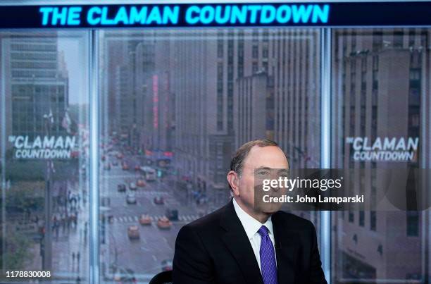 Commissioner Gary Bettman visits "The Claman Countdown" at Fox Business Network Studios on October 03, 2019 in New York City.