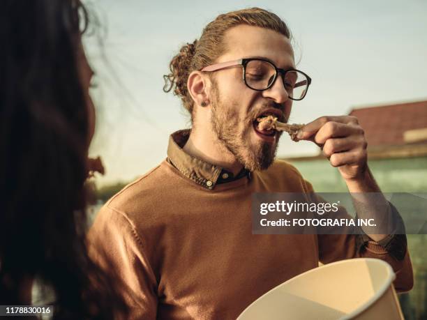 end of the summer - fried chicken imagens e fotografias de stock