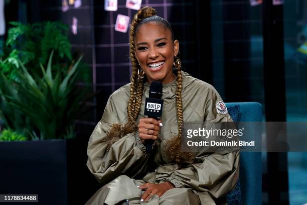 Amanda Seales attends the Build Series to discuss 'Small Doses' at Build Studio on October 03, 2019 in New York City.