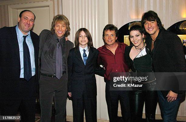 James Gandolfini, Jon Bon Jovi, son Sam Fox, Michael J. Fox, Joan Jett and Richie Sambora