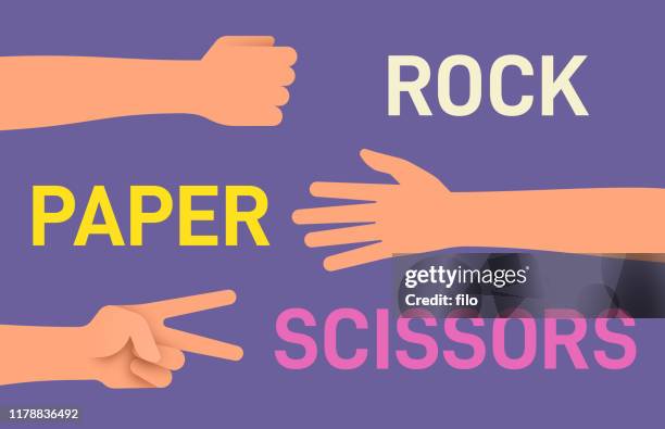 rock paper scissors hand game - rock paper scissors stock illustrations