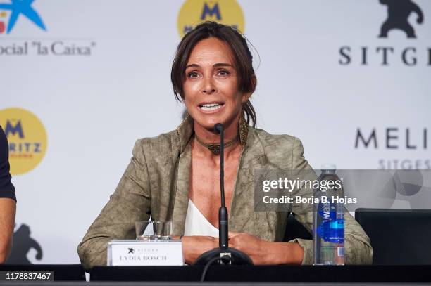 Actress Lydia Bosch attends a press conference of short film 'Reality' during the Sitges Film Festival on October 03, 2019 in Sitges, Spain.