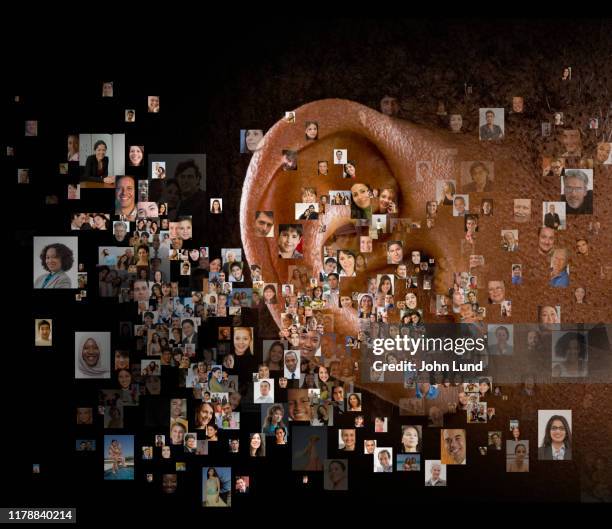 hearing and researching the crowd - feedback business stock pictures, royalty-free photos & images