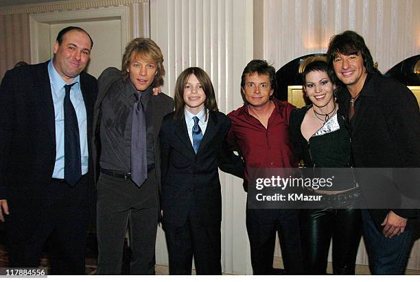 James Gandolfini, Jon Bon Jovi, son Sam Fox, Michael J. Fox, Joan Jett and Richie Sambora