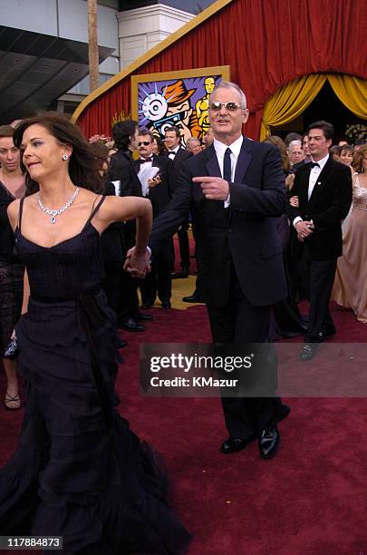 Bill Murray with wife Jennifer Butler during The 76th Annual Academy Awards - Arrivals by Kevin Mazur at The Kodak Theater in Hollywood, California,...