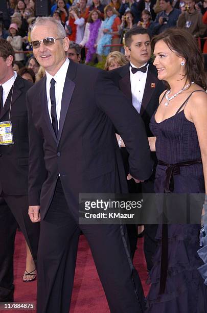 Bill Murray with wife Jennifer Butler during The 76th Annual Academy Awards - Arrivals by Kevin Mazur at The Kodak Theater in Hollywood, California,...