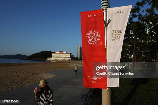 General view of the Haeundae beach during the 24th Busan International Film Festival on October 04, 2019 in Busan, South Korea.