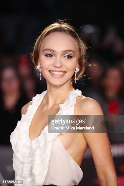 Lily-Rose Depp attends "The King" UK Premiere during the 63rd BFI London Film Festival at Odeon Luxe Leicester Square on October 03, 2019 in London,...