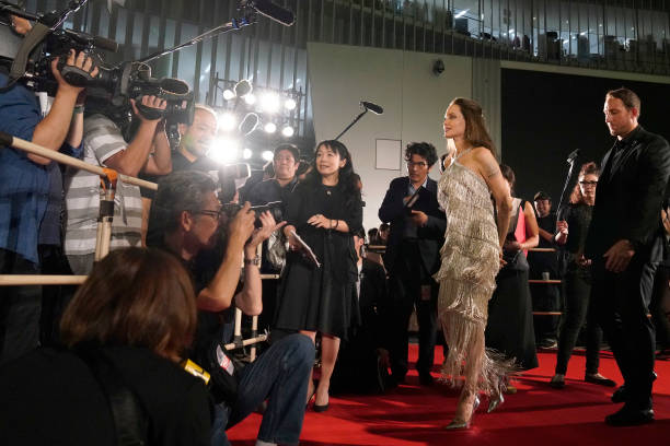 Angelina Jolie attends the Japan premiere of 'Maleficent: Mistress of Evil' on October 03, 2019 in Tokyo, Japan.
