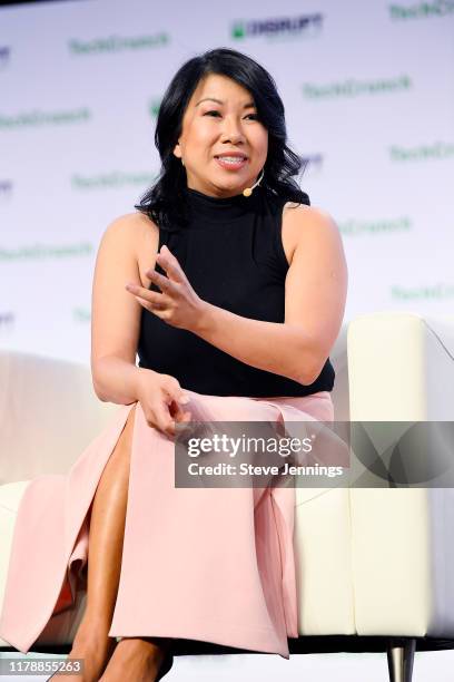 Zola Co-Founder & CEO Shan-Lyn Ma speaks onstage during TechCrunch Disrupt San Francisco 2019 at Moscone Convention Center on October 03, 2019 in San...