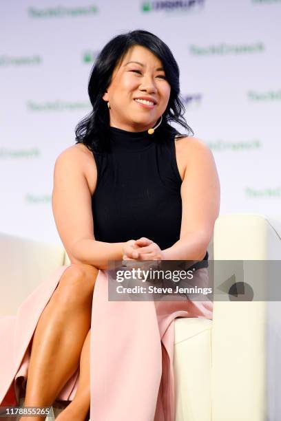 Zola Co-Founder & CEO Shan-Lyn Ma speaks onstage during TechCrunch Disrupt San Francisco 2019 at Moscone Convention Center on October 03, 2019 in San...