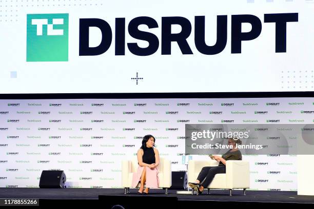 Zola Co-Founder & CEO Shan-Lyn Ma and TechCrunch Writer Ingrid Lunden speak onstage during TechCrunch Disrupt San Francisco 2019 at Moscone...