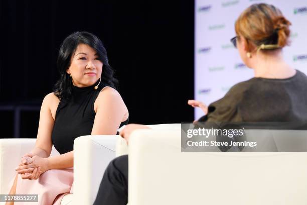 Zola Co-Founder & CEO Shan-Lyn Ma and TechCrunch Writer Ingrid Lunden speak onstage during TechCrunch Disrupt San Francisco 2019 at Moscone...