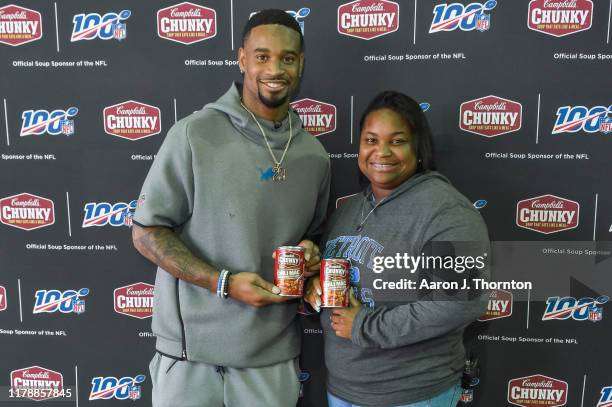 Detroit Lions’ Darius Slay, his mom Stephanie Lowe and Campbell’s Chunky Soup provide Thanksgiving feast for firefighters and police officers on...