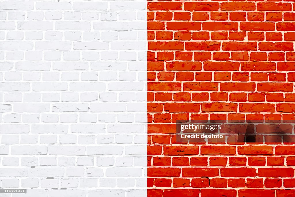 Horizontal Vector Illustration Of Red And White Color Vertical Blocks Over  Brick Pattern Wall Texture Grunge Background High-Res Vector Graphic -  Getty Images