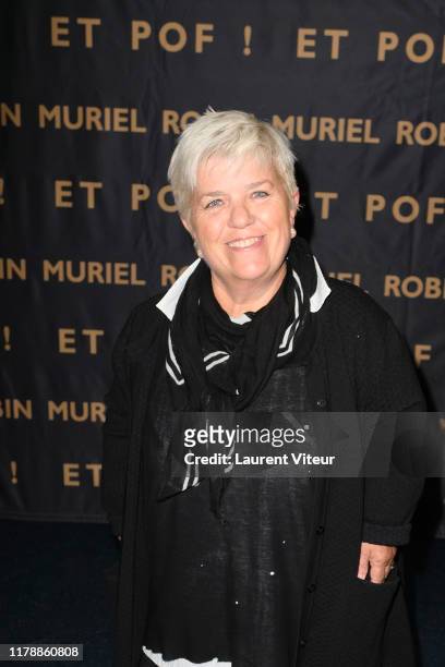 Mimie Mathy attends the "Et Pof" Muriel Robin One Woman Show At Palais Des Sports on October 03, 2019 in Paris, France.